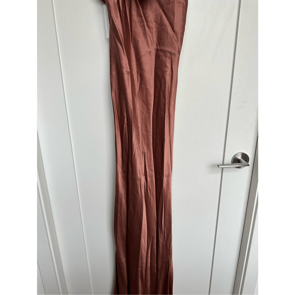 NWT Reformation Ronda Silk Dress in Prailine Pink, Size 12 | Bridesmaid, Wedding - Picture 9 of 14